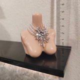 1:6 Scale Doll Faux Pearl Necklace and Earrings Set Miniature Rhinestone Jewellery