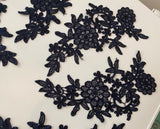 Craftuneed Job lot 6pcs navy sew on lace applique dress sewing floral lace motif patch