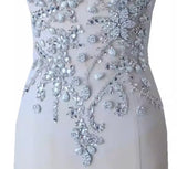 White Rhinestone Lace Applique, Beaded Sequin Motif, Bridal Costume Embellishment