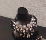 Handmade 1:6 Scale Doll Necklace & Earrings Set Miniature Faux Pearl Rhinestone Jewellery