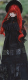 Handmade Victorian Doll Embroidered Dress with Bonnet For 1:4 Scale Doll
