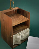 1:6 Scale Dollhouse Sink Cabinet Handmade Miniature Wooden Kitchen Bathroom Storage
