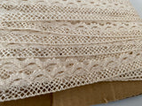 Craftuneed Bundle 13Meters ivory cotton crochet lace trim sewing dress lace trimming 1.6cm width