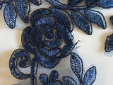 Craftuneed Bundle 8pcs navy sew on lace applique embroidered floral tulle lace motif patch with minor defect