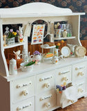 Miniature Dollhouse Kitchen Display Cabinet 1/6 1/12 Scale Vintage Style Handmade