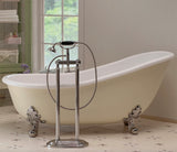 Craftuneed 1:6 Scale Miniature Vintage Clawfoot Bathtub and Freestanding Faucet Dollhouse Bathroom Bath Furniture For Fashion Dolls