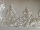 Craftuneed Bundle 9.2Meters Ivory Embroidered Bridal Lace Trim Sew On Floral Tulle Lace Trimming For Dress Making