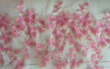 Bundle 5pcs Pink shades Sequin Floral Lace Applique: Sew-On Tulle Motif Patch (28cm x 14cm)
