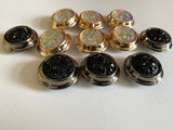 Craftuneed Bundle 11pcs 3D black rainbow sew on floral jacket coat circle shank buttons 3.2cm diameter