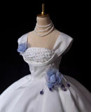 Craftuneed Handmade Classic White Doll Dress Set with Petticoat & Necklace Custom Fit for 1/6 1/4 1/3 Scale dolls