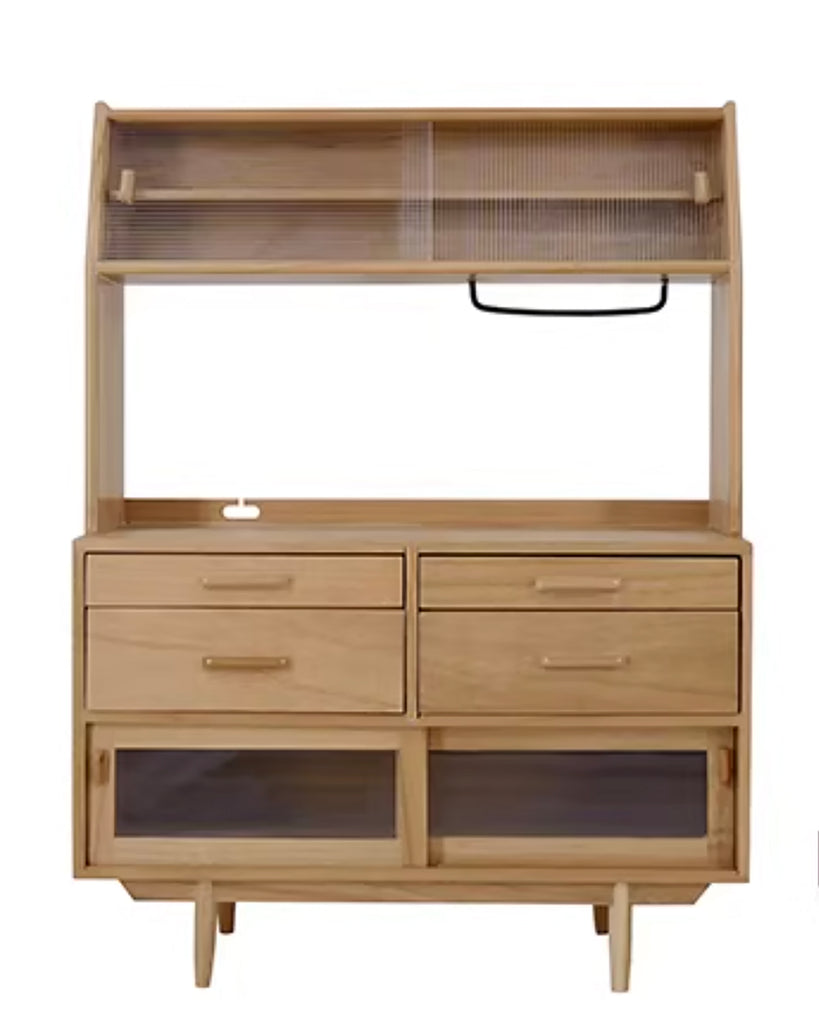 Handmade 1:6 Scale Dollhouse Sideboard Cabinet Miniature Kitchen Storage Hutch with Hooks