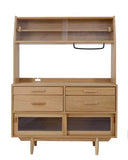 Handmade 1:6 Scale Dollhouse Sideboard Cabinet Miniature Kitchen Storage Hutch with Hooks