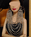 1:6 Scale Doll Rhinestone Necklace or Earrings Miniature Jewellery Accessories Handmade