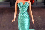 Handmade 1:6 Scale Doll Mermaid Dress Green Blue Sequin Beaded Gown Outfit