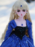 Craftuneed Victorian Style Royal Blue Ball Gown Princess Doll Dress with Hair Accessories for 1/6, 1/4, 1/3 Scale Fashion Dolls BJD