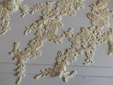 Craftuneed Bundle 6pcs champagne cream lace applique sew on embroidered floral lace motif patch