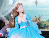 Handmade 1:6 Scale Fairytale Romantic Doll Dress with Necklace Miniature Victorian Style Gown