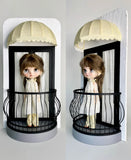 Craftuneed 1:6 scale Dollhouse Paris Balcony Scene French Style Wall Mounted Display for Fashion Dolls Handmade Personalised Logo