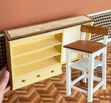 Handmade Dollhouse Kitchen Cabinet Bar Table Miniature Farmhouse Furniture 1:6 Scale