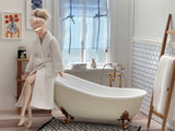 Craftuneed 1:6 Scale Doll White Bathrobe or 3-Piece Towel Set Miniature Dollhouse Spa Bathroom Accessories For Fashion Dolls
