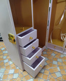 Handmade Dollhouse Portable Wardrobe Storage Case Miniature Doll Closet 1/6 1/12 Scale