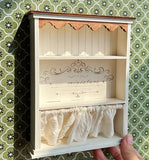 1:6 Scale Dollhouse Kitchen Furniture Miniature Vintage Style Wooden Cupboard Shelves Cabinet Drawers For Dolls Handmade