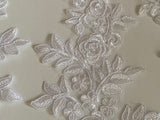 Bundle 6pcs white floral lace applique sew on embroidered tulle lace motif patch
