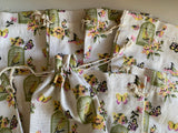 Craftuneed Bundle 10pcs Birdcage Butterfly Print Drawstring Gift Bags Natural Linen Pouch Bag