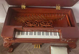 Craftuneed 1:12 Scale Miniature Victorian Style Grand Rectangular Piano &amp; Seat Set Dollhouse Classic Music Room furniture Available in Brown or White