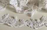 Craftuneed Bundle 17.7 Meters white floral lace trim sew on bridal embroidered tulle dress lace trimming for Sewing DIY