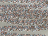 Craftuneed Bundle 2.1 Meters Blue &amp; Pink Floral Lace Trim Sew on Embroidered cotton lace trimming