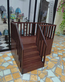 Handmade 1/6 & 1/12 Scale Miniature Wooden Staircase Dollhouse Loft Stairs Furniture Prop