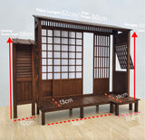 1:6 Dollhouse Japanese House Front Handmade Miniature Wooden Facade Shoji Screen Diorama