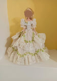 Handmade 1:6 Scale Doll Victorian Lace Dress Beaded Beige Ivory Historical Gown Outfit