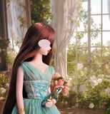 Handmade 1:6 Scale Doll Dress with Bracelet Miniature Victorian Style Gown