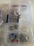 Bundle 3 Storage Boxes with Charms Adjustable Bangles jewellery making kit necklace bracelet pendants findings