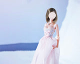 Handmade 1:6 Scale Doll Chiffon Dress with Necklace Miniature Light Pink Princess Gown
