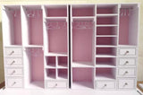 1:6 scale Dollhouse Wardrobe Miniature Closet Storage with Hangers Furniture Handmade