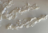 Ivory embroidered lace applique Bundle 4pcs sew on floral lace motif patch