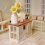 Dollhouse Display Cabinet DIY Kit – 1/6 & 1/12 Scale Miniature Sideboard (Unassembled)