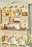 DIY Dollhouse Miniature Hutch Furniture Kit – 1/6 & 1/12 Scale Cabinet Unfinished (Unassembled)