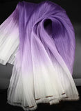 6Meters Purple Gradient Glossy Pleated Organza Fabric Crinkle Texture Material for Sewing