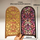 Miniature Folding Screen DIY Kit – 1/12, 1/8, 1/6 Scale Dollhouse Stained Glass Effect Room Divider (Unfinished)