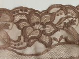 3.6 Meters Beige Brown floral embroidered lace trim