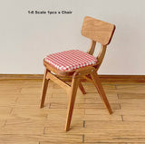 Dollhouse Folding Table and Chair Set Miniature Furniture Dining Set 1/6 1/12 Scales