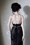 Handmade Sparkly Evening Doll Gown Evening Dress with Necklace 1/6 1/4 1/3 scale