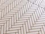 Craftuneed 1:6 Scale Miniature PVC Wood Grain Dollhouse Flooring Herringbone Pattern 40cm X 15.2cm