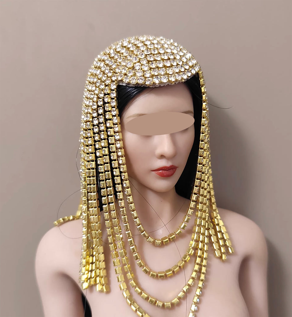 Handmade 1:6 Scale Doll Rhinestone Headpiece Miniature Silver Gold Rainbow Headwear