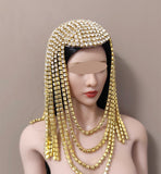 Handmade 1:6 Scale Doll Rhinestone Headpiece Miniature Silver Gold Rainbow Headwear