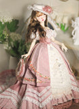 Handmade Victorian Romantic Doll Outfit 1/6 1/4 1/3 Scale Miniature Dress Hat Necklace Handbag